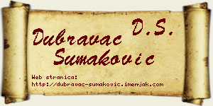 Dubravac Šumaković vizit kartica